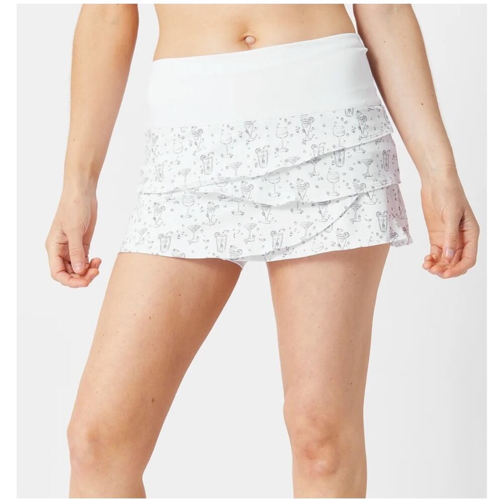 Lucky in Love White Patterned Skort